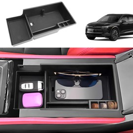 2024 2025 2026 Blazer EV Center Console Organizer for Chevy Blazer EV (LT/RS/SS),Durable ABS Plastic&Anti-slip Rubber Console Tray Insert 2026 2025 Chevy Blazer EV Accessories (with Black Mats)