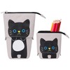Jesustree Pencil Case Zip, 2-in-1 Telescopic Pencil Case, Cute Cat