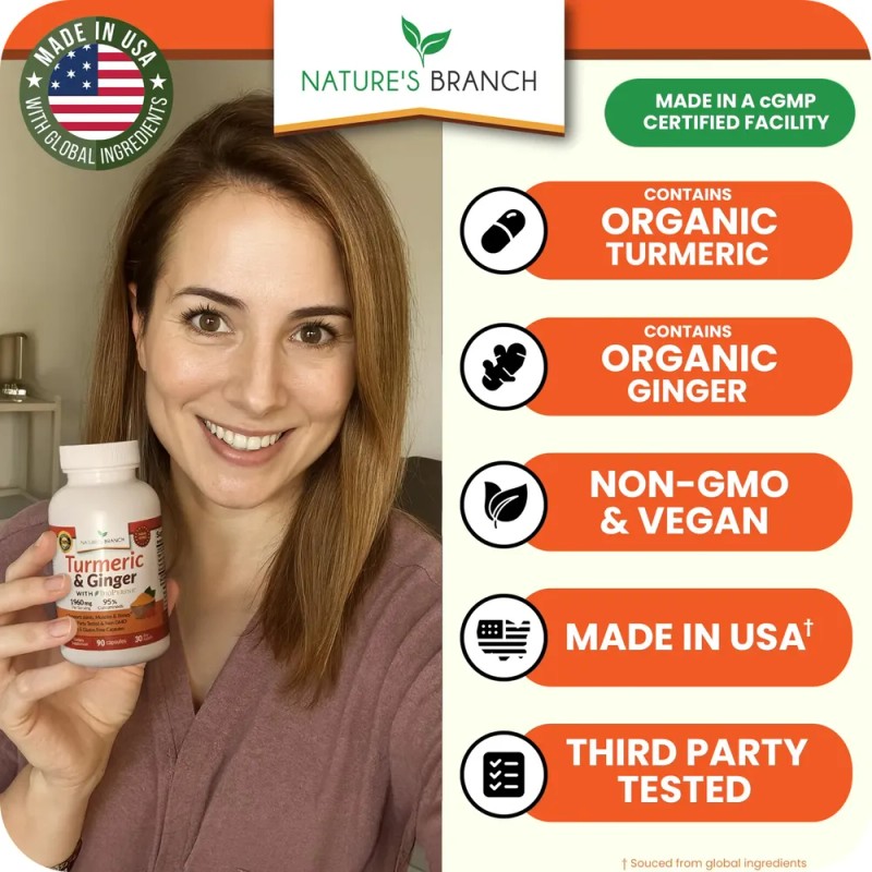 Nature's Branch Suplemento Cúrcuma Jengibre 90 Cápsulas