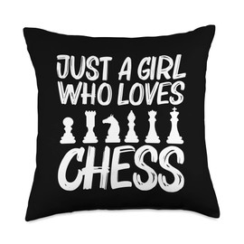 Cool Chess Design For Girls Kids Board Game Strategy Sport Throw Pillow