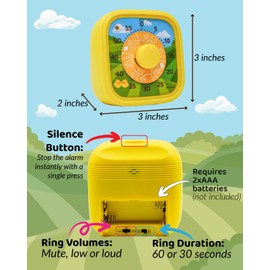 Visual Timer for Kids - The Perfect Kids Visual Timer for Classroom, Home & Desk Use - Cute Chick - Great for Study, Productivity, Pomodoro, Toddlers Shower & Potty Timer 60 Minute Countdown Timer