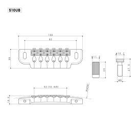 GOTOH NEW Gotoh 510UB Wrap Around Guitar Bridge Tailpiece Stud Lock - X-NICKEL ANTIQUE