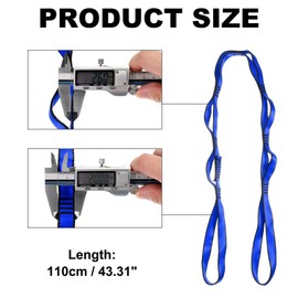 PATIKIL 22KN Adjustable Daisy Chain Yoga Extend Belt 1.1M, Nylon Climbing Sling Straps for Home Workout Exercise Pilates Gymnastics, Blue
