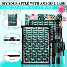 Lash Clusters Kit 140pcs Manga Lash Extension Kit Anime Cluster Lashes Natural Look with Waterproof Lash Bond and Seal, Lash Tweezer with Wet Look Ultra-Thin Band Anime Lashes(Puppy-Kit,C-10-18mm)