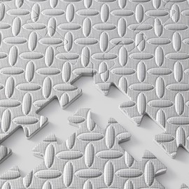 Phoenix Fitness Interlocking Floor Mats - 12 Non-Slip EVA Foam Flooring Tiles for Home, Gym, Garage, Kids Room & Exercise - Heavy-Duty Protective Floor Mat for Indoors & Outdoors - 30x30cm, Grey