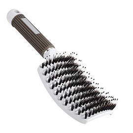 Cepillo de Cerdas, Peine de Masaje, Cepillo Antiestático para Alisar el Cabello, Cepillo Grueso y Largo para Desenredar Rizado para Hombres y Mujeres, Uso en el Salón del Hogar (Blanco)