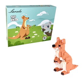 Larcele 899 Pieces Micro Building Blocks Toy Kit, Mini Bricks Building Blocks Set KLJM-07 Reusable (Kangaroo)