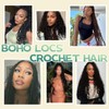 YYQXZG 16 Inch Boho Faux Locs Crochet Hair 8 Packs