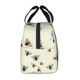 Bees Pattern Lunch Bag for Women & Men Adult Insulated Lunch Box, Small Leakproof Cooler Food Lunch Containers Reusable High Capacity Lunch Tote Bags for Work, Travel, Outdoor