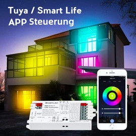 Smart 5-in-1 WiFi LED Controller RGBWW, Intelligent Wireless Controller for RGBCCT RGBW RGB CCT Single Colour LED Strips, APP/Voice Controlled Work with Alexa/Google Assistant (Wi-Fi LED Controller Only)