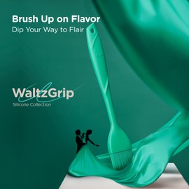 Kitchen Mama WALTZGRIP Platinum Silicone Basting Pastry Brush: Set of 2 Heat-Resistant for Cooking, Baking, Pastries, Grilling, Spreading Oil, Butter, BBQ Sauce, Eggs. Dishwasher-Safe (Teal)