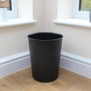 JVL Quality Vibrance Black Lightweight Plastic Waste Paper Basket Bin,
