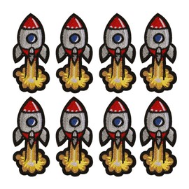 XUNHUI 8PCS Rocket Patch Iron on for Clothing Cute Cartoon Patch Fabric Sewing Embroidered Applique for Jacket Jeans Clothing Badge