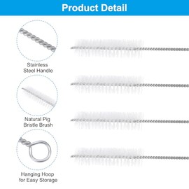 PATIKIL Strohhalm-Reinigungsbürsten-Set, 23,1 cm, 2,5 cm Durchmesser, Edelstahl, Nylon, Rohr, Draht-Reinigungsbürste mit Haken für Laborglas, Flasche, Wasserflaschen, Gelb, 10 Stück
