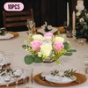 10Pcs Silk Flower Wreaths Centerpiece Artificial Flowers Candle Rings Cute