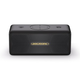 BOGASING M5 Bluetooth Speaker, Portable, Wireless, 360 Degree Sound, 40 W Output, Loud Volume, Deep Bass, Equipped with DSP Technology, IPX7, Waterproof, Dustproof, Shockproof, Outdoor, Plug-Through,