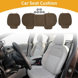 Partuto 1 Set 51x58cm Universal Car Seat Cushion - for Car Travel Driving Seat Protection Pad Cover Anti-Slip - Polyester Brown