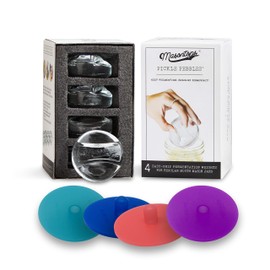 Masontops 8 PC Pickle Pebbles Glass Weight & Pickle Pipes Airlock Kits - Small Regular Mouth Lid For Pickling & Canning