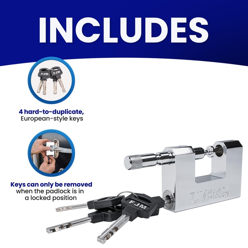 FJM SPSA60-KD D-Style High Security Padlock, Home Improvement Anti Theft