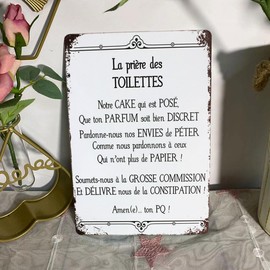 SMARTAIAN La Prayer des Toilettes Vintage Metal Wall Plaque