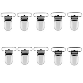 Scnuller Chain Clips, Dummy Clips, Clip Dummy Chain, Metal Braces Clips, Silver Duck Bill Shape Insert Dummy Holder Braces Clip Strap Buckle (10 Pieces)