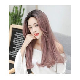 Full Wig, Loose Curling, Kakiage, No Bangs, Wave, Mega Volume, Hair Arrangement, Fluffy, GAL Series, Women's Wig, Long Curl, Lolita Wig, 30.7 inches (78 cm) (Mauve Pink Pudding)