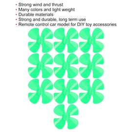 Plastic Propellers Pack of 10 Propellers 4 Blades Strong Wind Model Making Propellers Durable Materials Lightweight Wind Costume Headgear and Hats (Green)