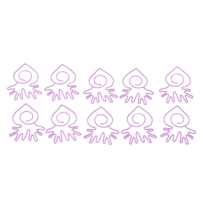 100pcs Paper Clips Portable Mini Electroplating Purple Cute Radish Shape