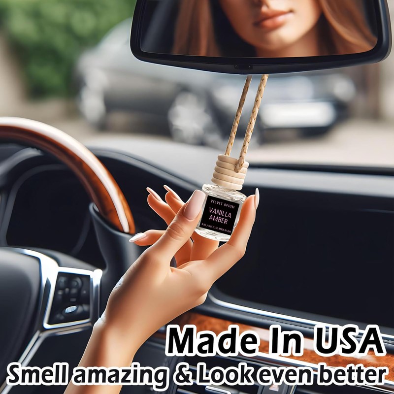 Car Air Freshener Hanging 2 Pack, Vanilla Amber Air Freshener