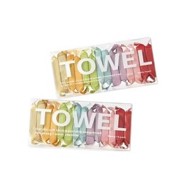 Compressed disposable towels, travel-sized facial cleanser, individually packaged rainbow-colored towels, face towels, 2 sets (28 small packages)