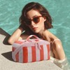 DYSHAYEN Stripe Travel Makeup Bag with Compartments Clear Coated Cosmetic