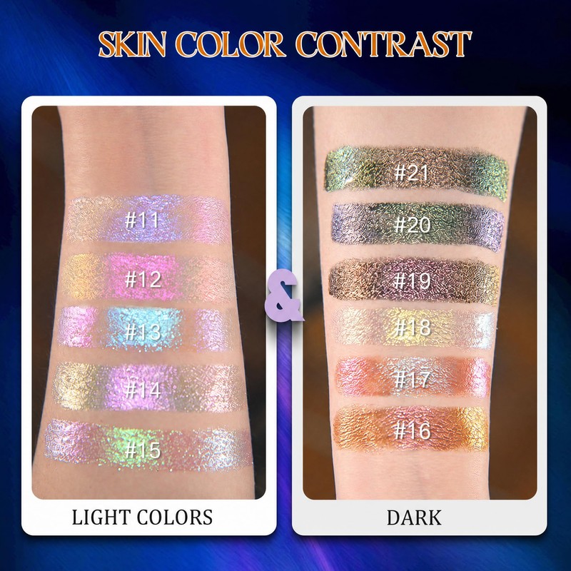 Multichrome Glitter Liquid Eyeshadow, Chameleon Eyeshadow Color Shifting, Holographic Metallic