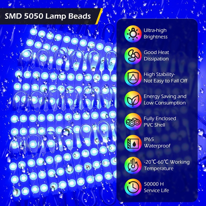 Dyna-Living LED Storefront Lights 80FT Commercial RGB Window Lights for