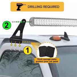 sinocea0 Roof 52'' Straight Light Bar Mount Brackets For Chevy Silverado Suburban Tahoe