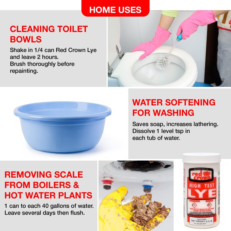 The Boyer Corporation Red Crown Lye for Soap Making, Sodium