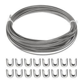 PATIKIL 50Ft 304 Stainless Steel Spiral Boning, Flat Metal Corset Boning with 120 pcs 5mm boning tips for Corset Lacing Costume Hoop Skirt Making Supplies, (5mm WIDE)