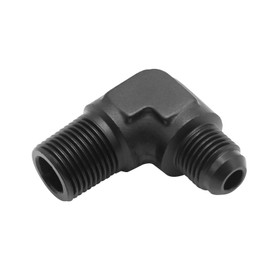 EATAKWARD 6AN Flare to 3/8" NPT Male Fitting Adapter, 90 Degree Pipe Fitting Connector, Aluminum Tube Fuel Line Hose Fitting Connectors for Liquids Oil Water Air Fuel Lines E85 Gas(Black)