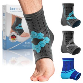 bonmedico Ankle Support – Comfortable Sports Ankle Brace for Stability & Active Lifestyle – Breathable & Flexible Ankle Sleeve for Everyday Use – Adjustable Fit for Men & Women (M) (Left/Right)