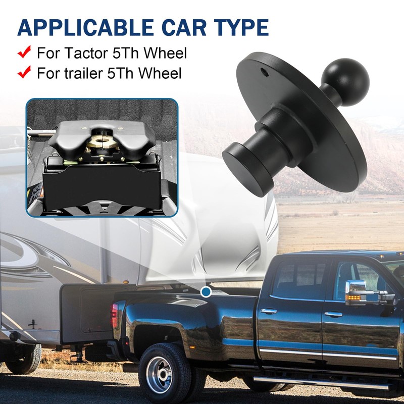 DICMIC 2085295 Gooseneck Ball Adapter Hitch, 2-5/16” Kingpin to Gooseneck