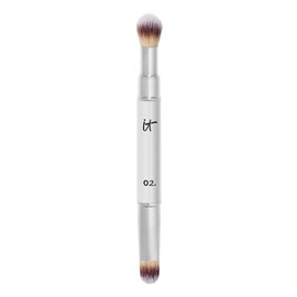 It Cosmetics Heavenly Luxe Dual Airbrush Concealer Brush #2 - Brocha Doble para Corrector, Acabado Difuminado y Natural sin Marcas, Vegana y Suave para Todo Tipo de Piel