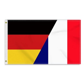 Large 90 x 150 cm Germany France Flag, Large 150D German France Friendship Banner, Durable Germany Flag Doube Side Print Decor Brass Eyelets Large France