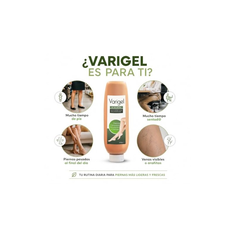 Varigel 225gr Gel Piernas Cansadas Varices Mala Circulación Arañitas