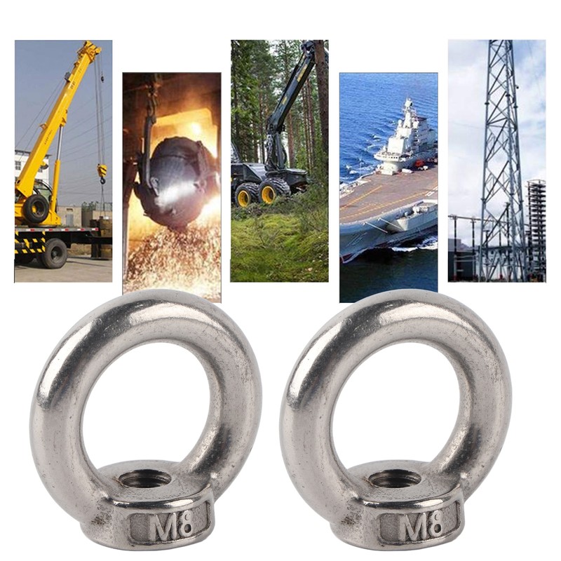 10Pcs Lifting Eye Nut Stainless Steel Ring Shape Fastener Tools