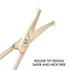 LIVINGO 3.75" Small Safety Facial Nose Hair Scissors, Curved Blade