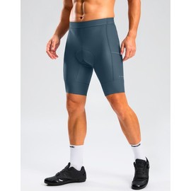 Bikewa Men's Bike Shorts 4D Padded Cycling Shorts for Men Road Riding Biking Bicycle Zipper Pockets(Blue Grey,XXXL)