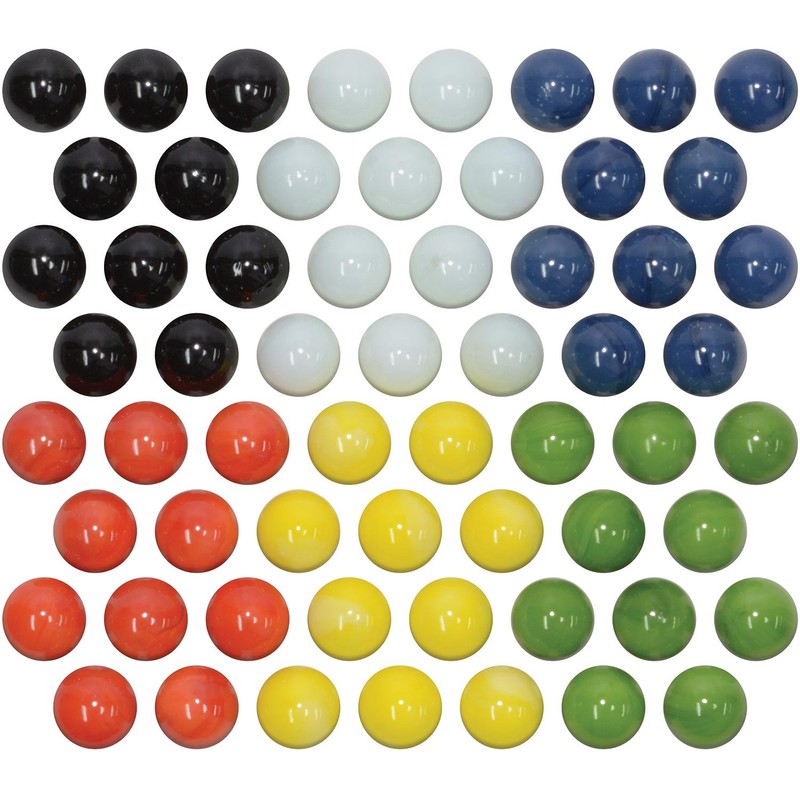 Marbles for Chinese Checkers, 60 pc, 10 each of 6