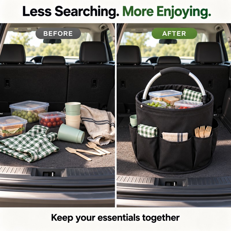 17L Large Capacity Collapsible Storage Bag with Handle Portable Organizer