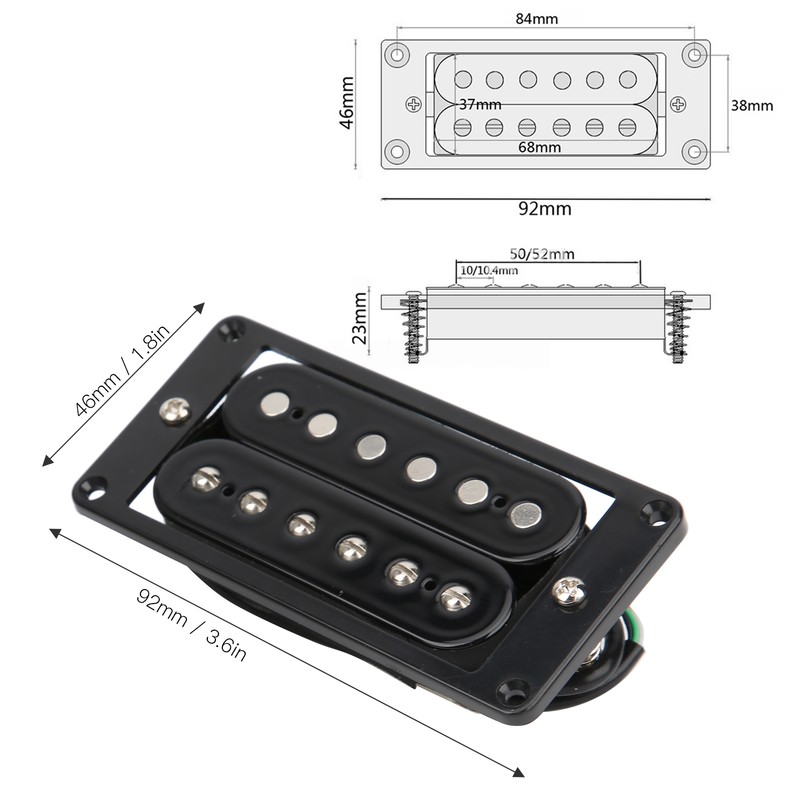 2Pcs Pickup Set Alnico 5 for Guitar Bridge Durable Musical