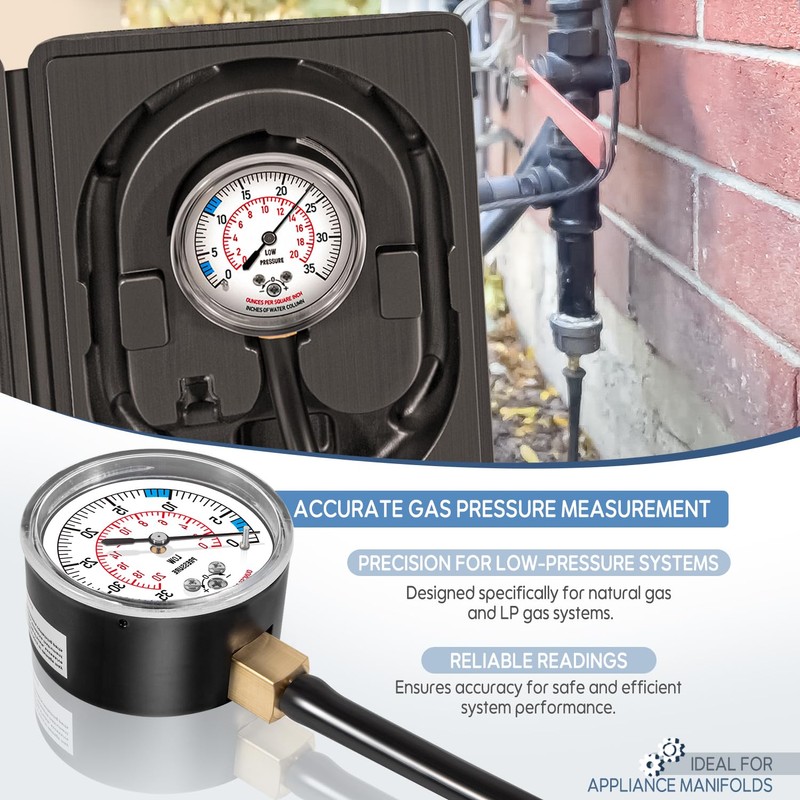 Natural Gas or LP Gas Manifold Pressure Test Kit, Natural