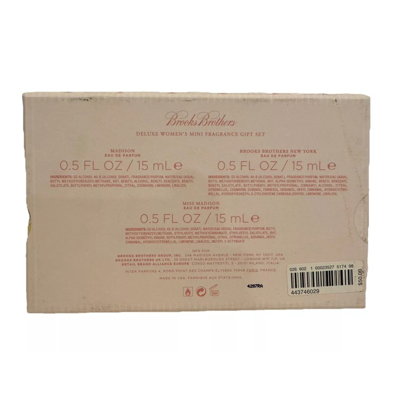 BROOKS BROTHERS DELUXE 3 X 0.5OZ EDP SPRAY NEW IN